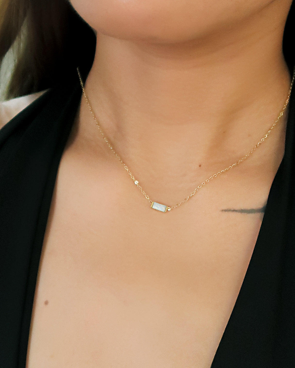 The Classic Birthstone Baguette Necklace