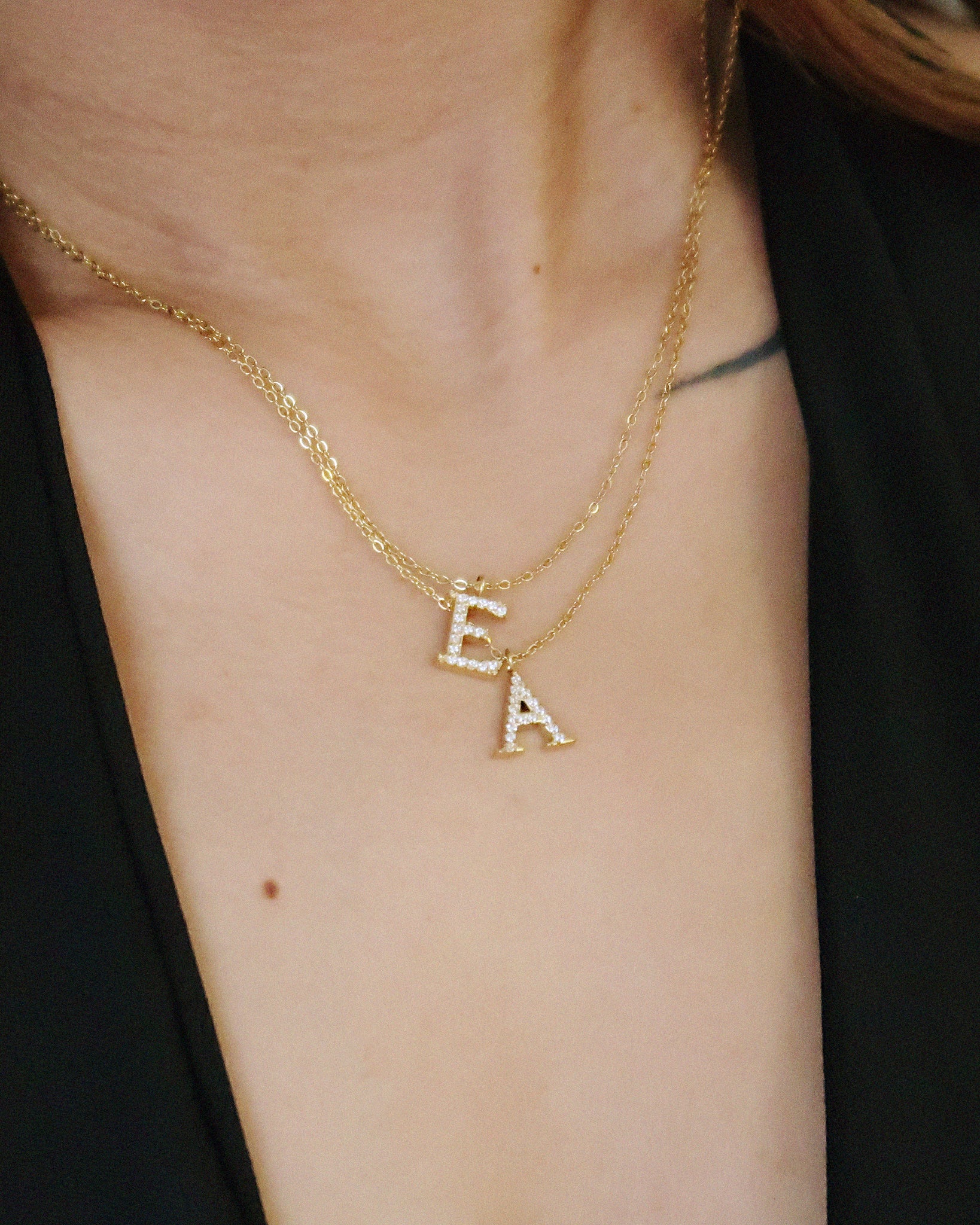 The Classic Pave Serif Initial Necklace