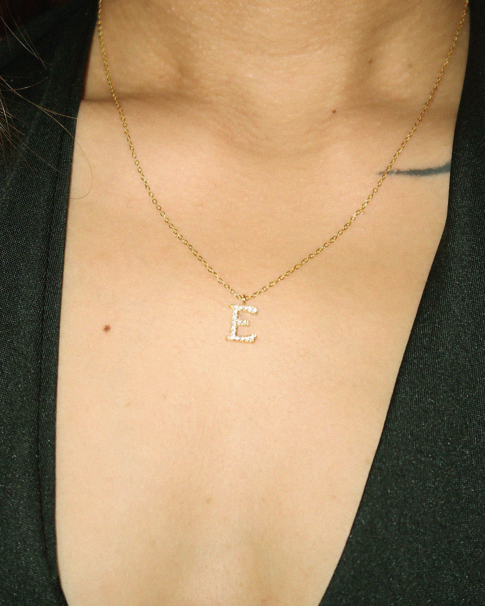 The Classic Pave Serif Initial Necklace