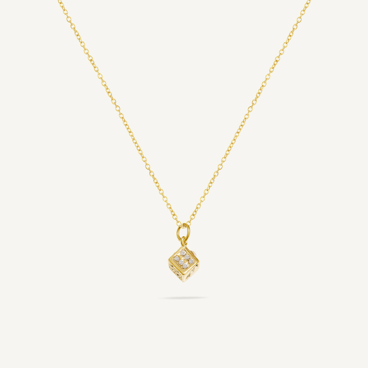 The Pave Dice Charm Necklace