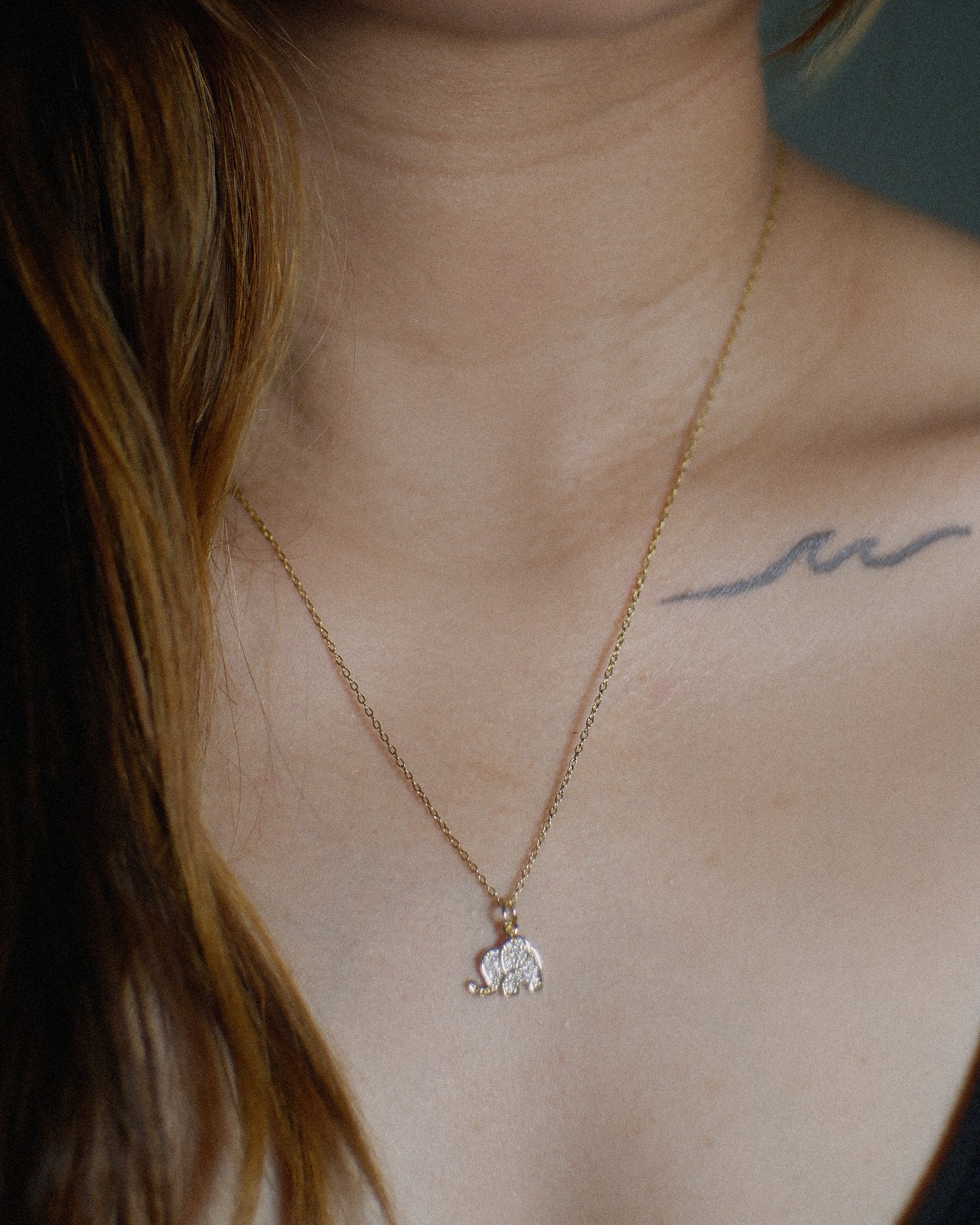 The Pave Elephant Necklace