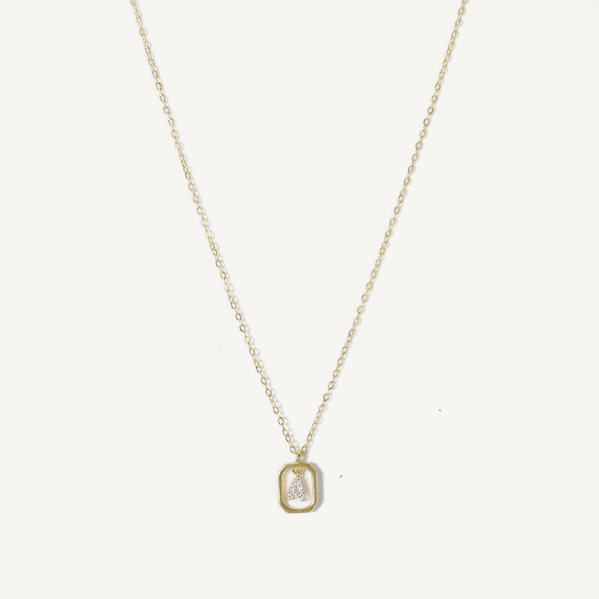 The Mini Pave Initial Necklace