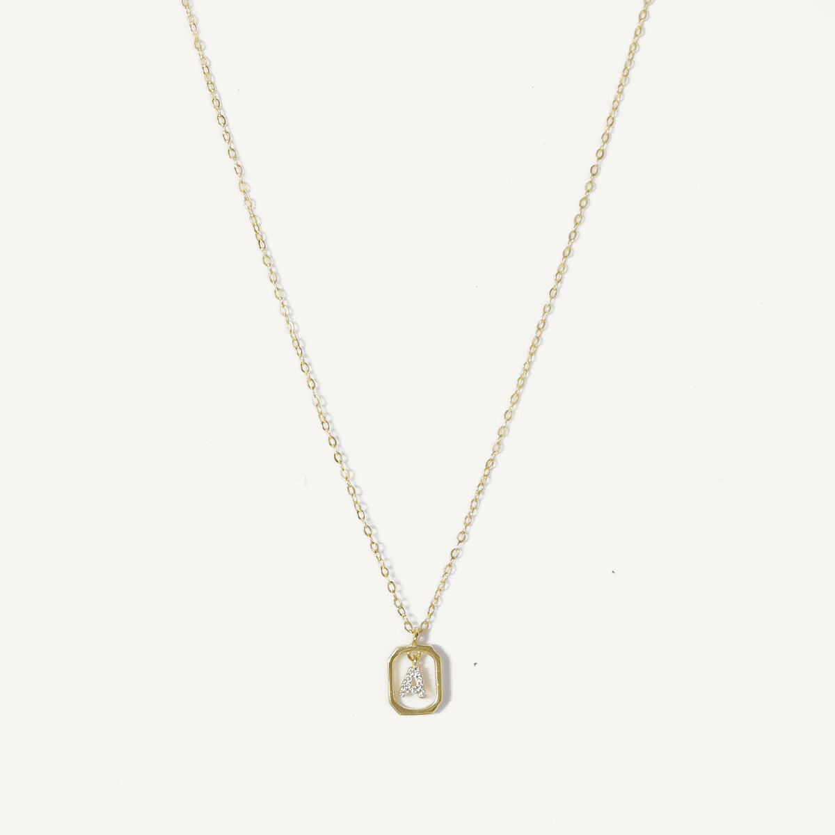 The Mini Pave Initial Floating Bezel Necklace | Holiday Shop