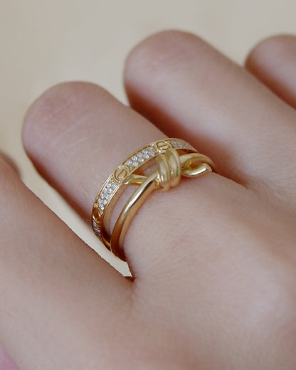The Pave Small Love Ring in Solid Gold