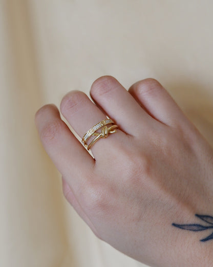 The Pave Small Love Ring in Solid Gold