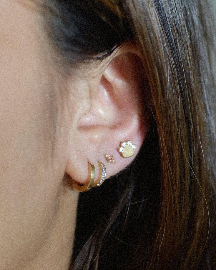 The Paw Print Labret Flat Back Studs