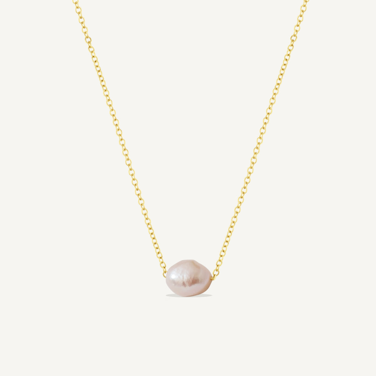 The Lucia Soft Pink Floating Pearl Necklace