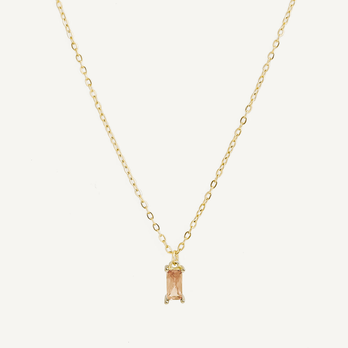 The Baguette Birthstone Necklace