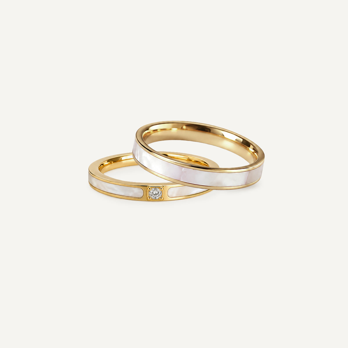 The Pearl Wedding Band Set