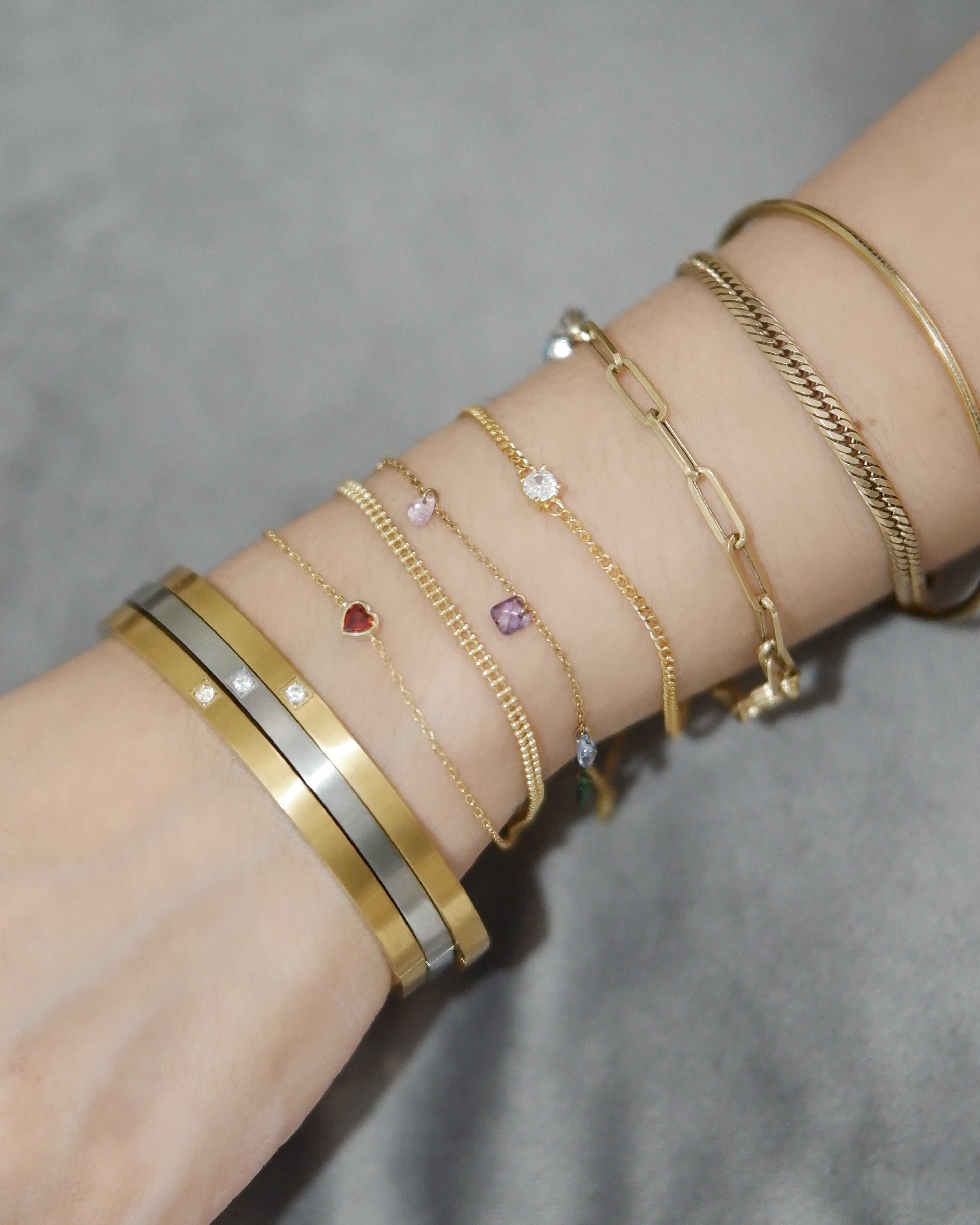 The Mini Garnet Heart Bracelet