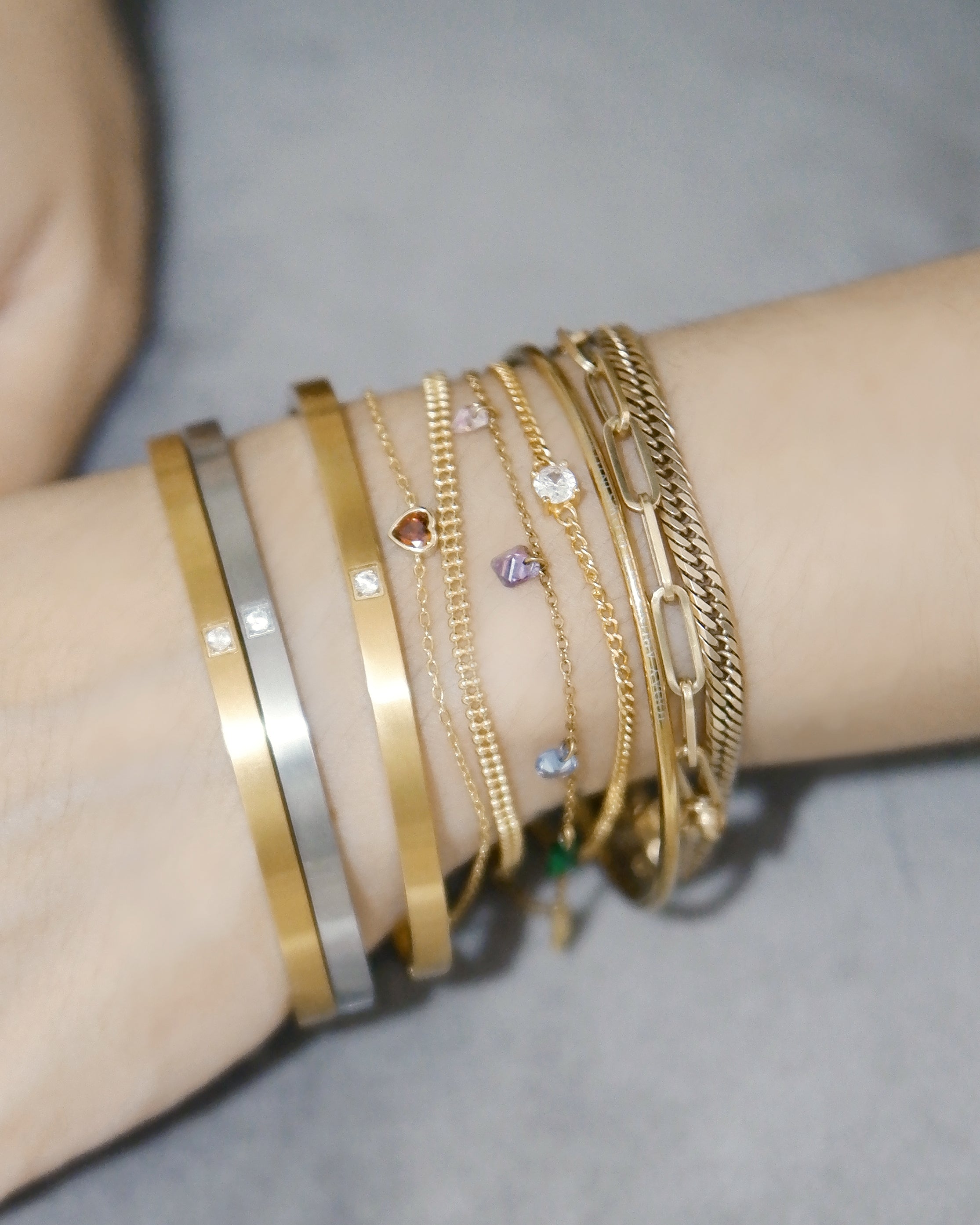 The Mini Garnet Heart Bracelet