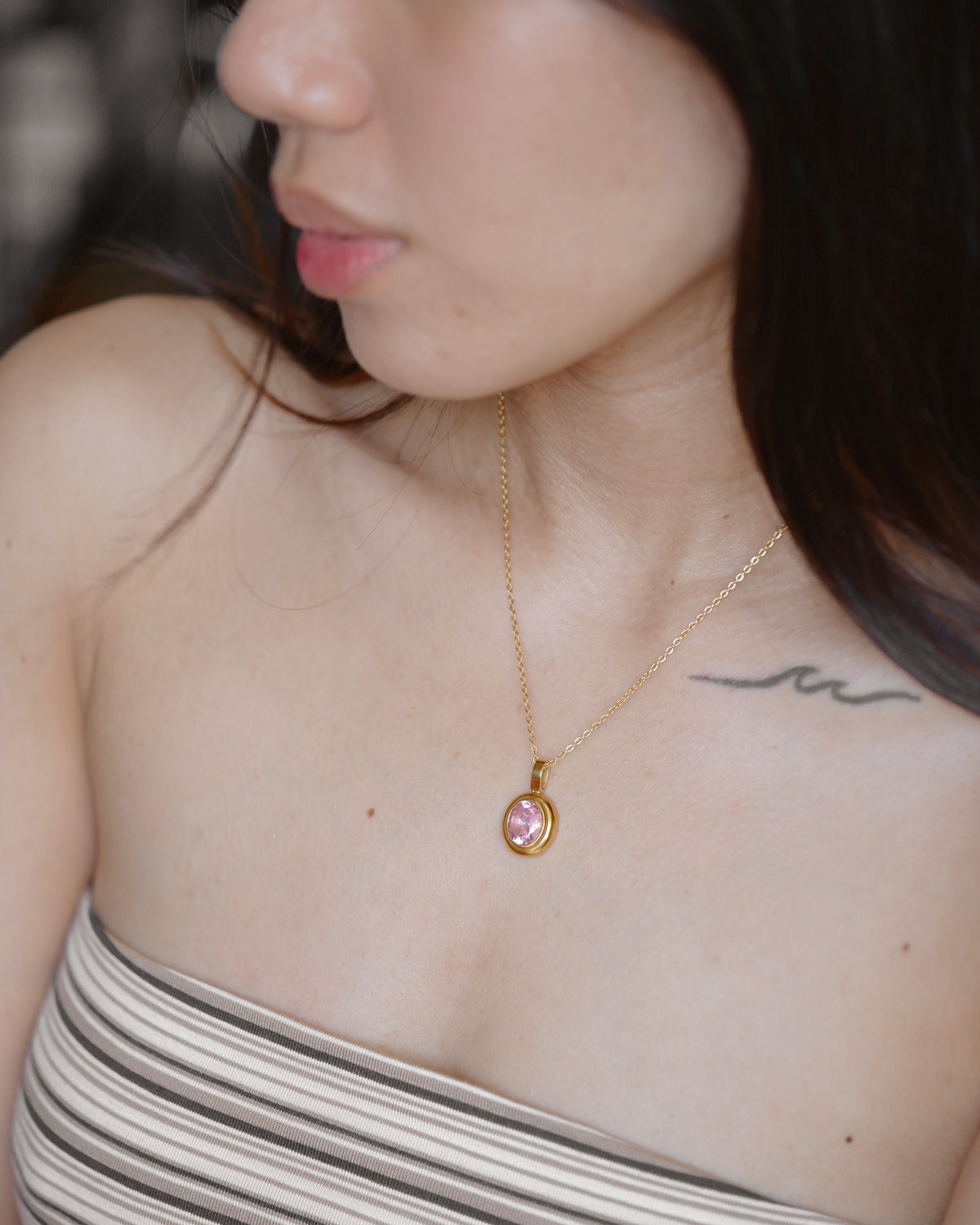 The Pink Ice Bold Bezel Necklace