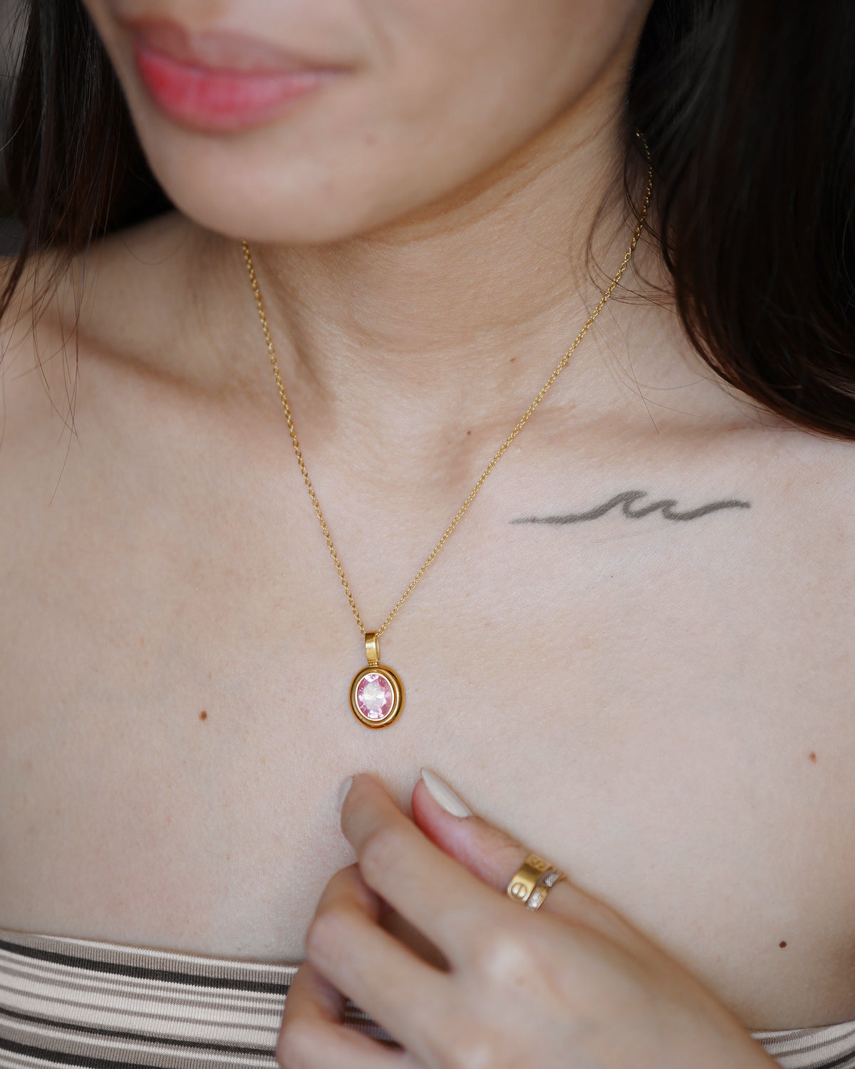 The Pink Ice Bold Bezel Necklace