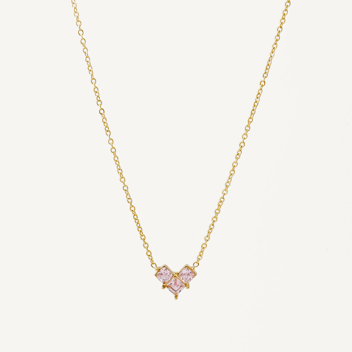 The Pink Ice Floating Heart Necklace