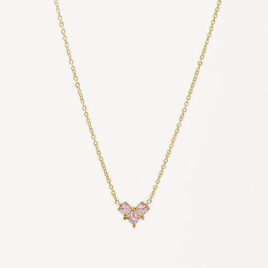 The Pink Ice Floating Heart Necklace