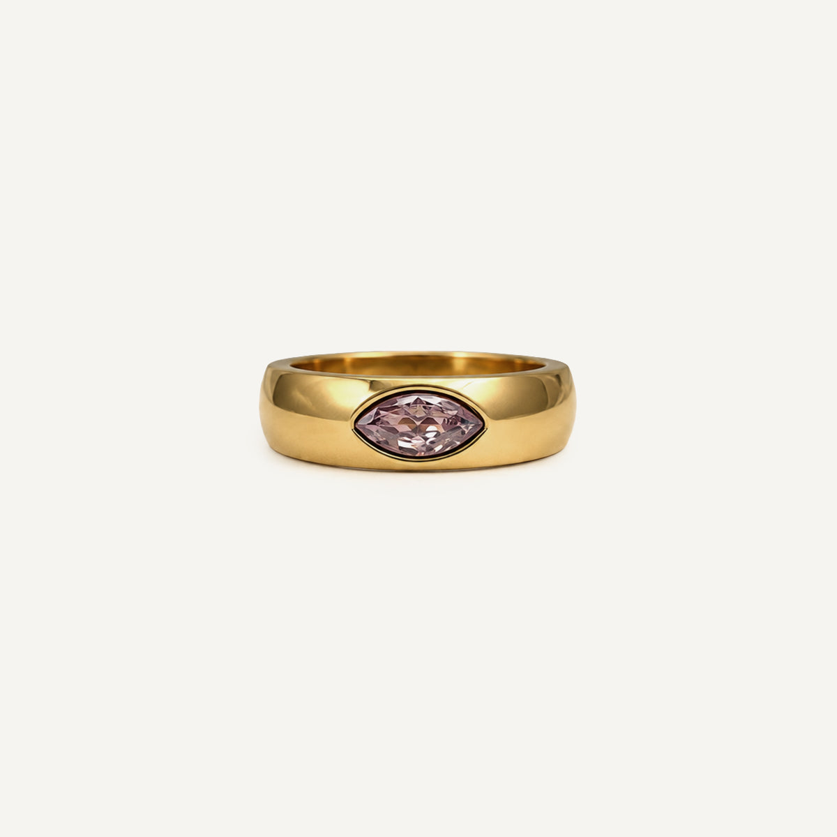 Pink Marquise Dome Ring