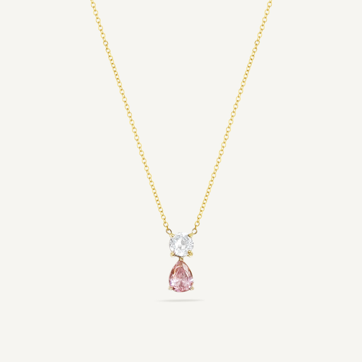 The Pink Pear Drop Necklace