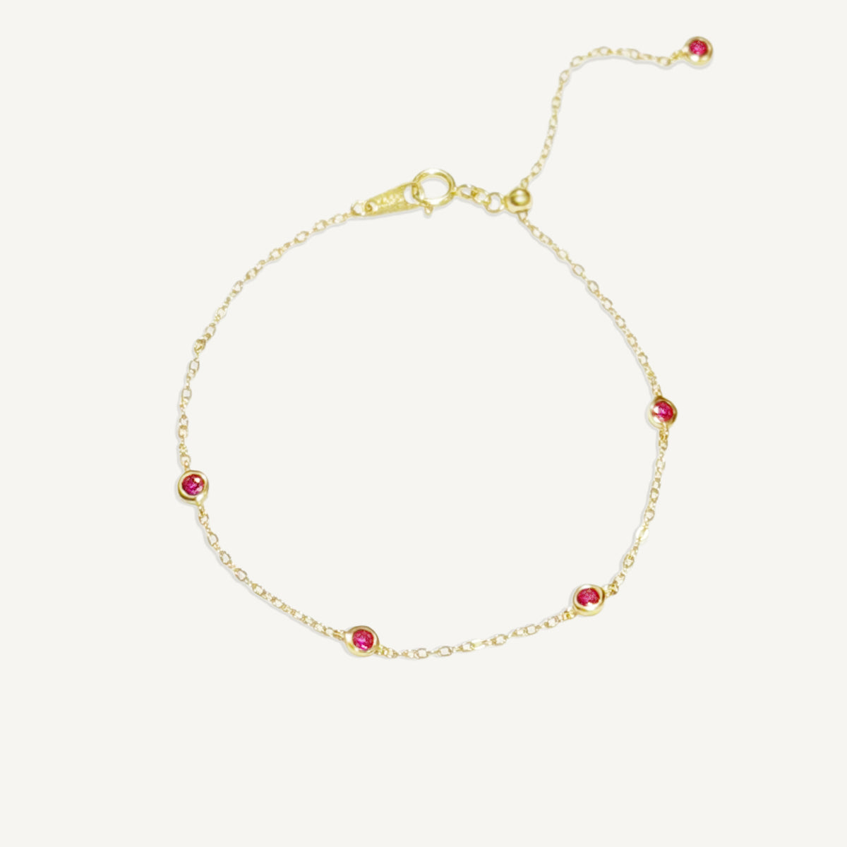 The Mini Ruby Solitaire Station Bracelet