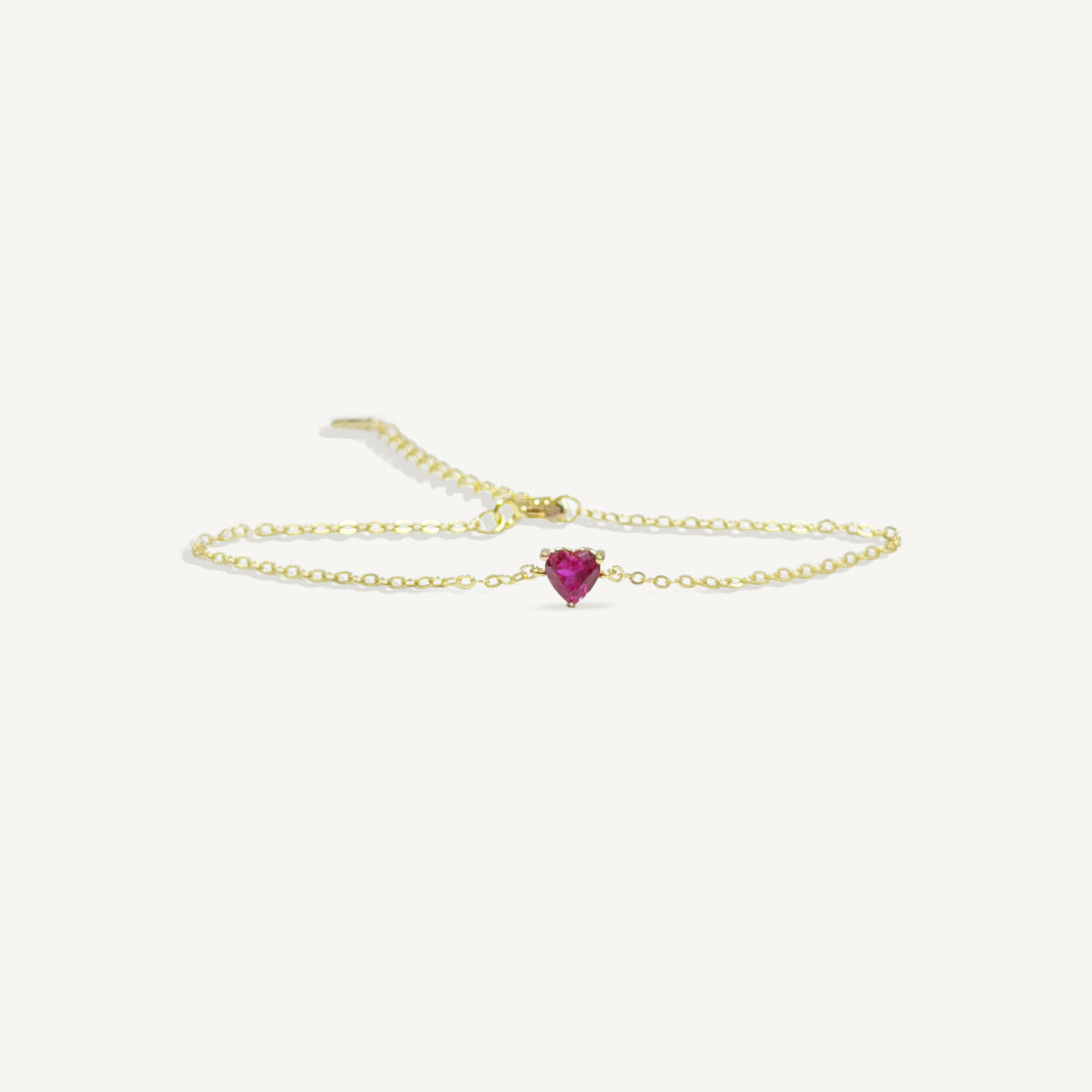 The Ruby Heart Skinny Bracelet
