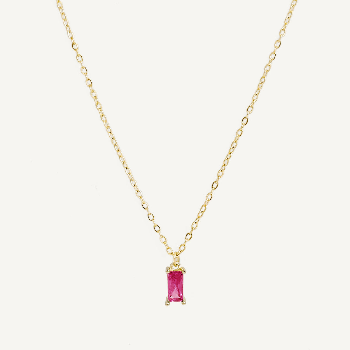 The Baguette Birthstone Necklace