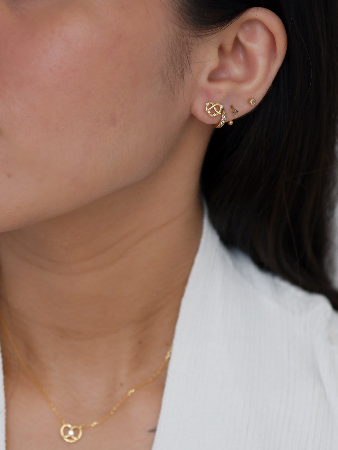 The Pretzel Knot Heart Earrings