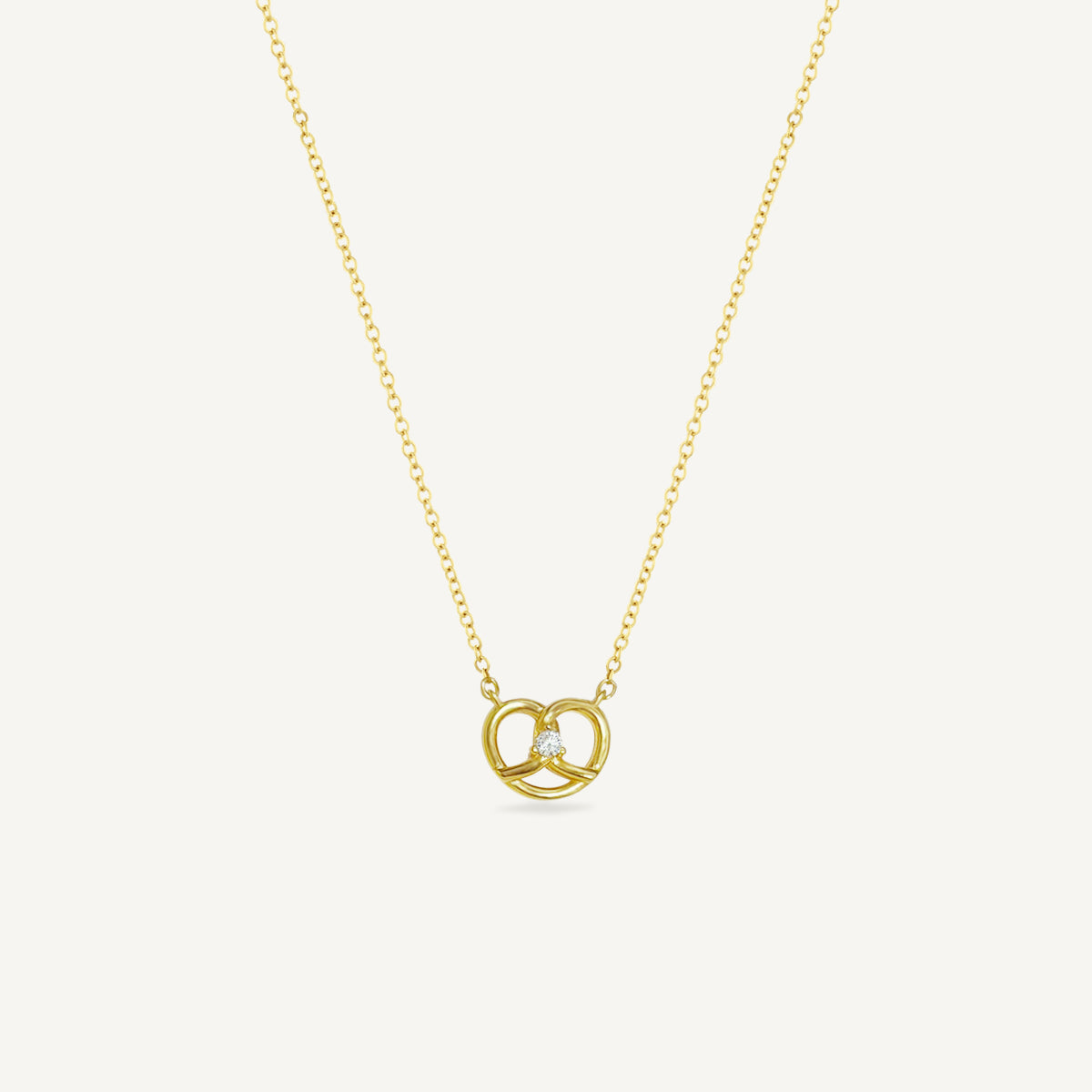 The Pretzel Knot Heart Solitaire Necklace