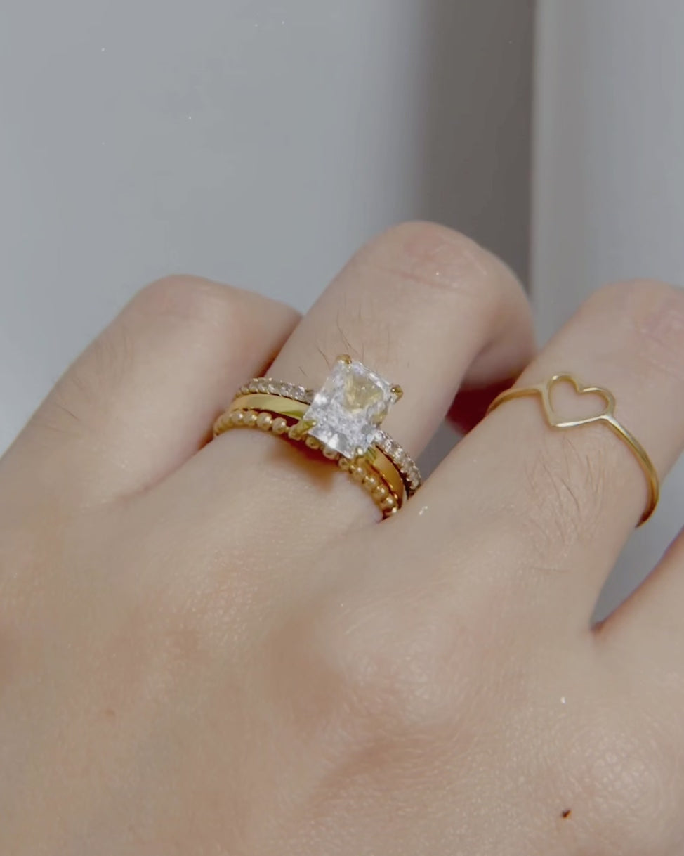 The Willow Petite Radiant Moissanite Ring