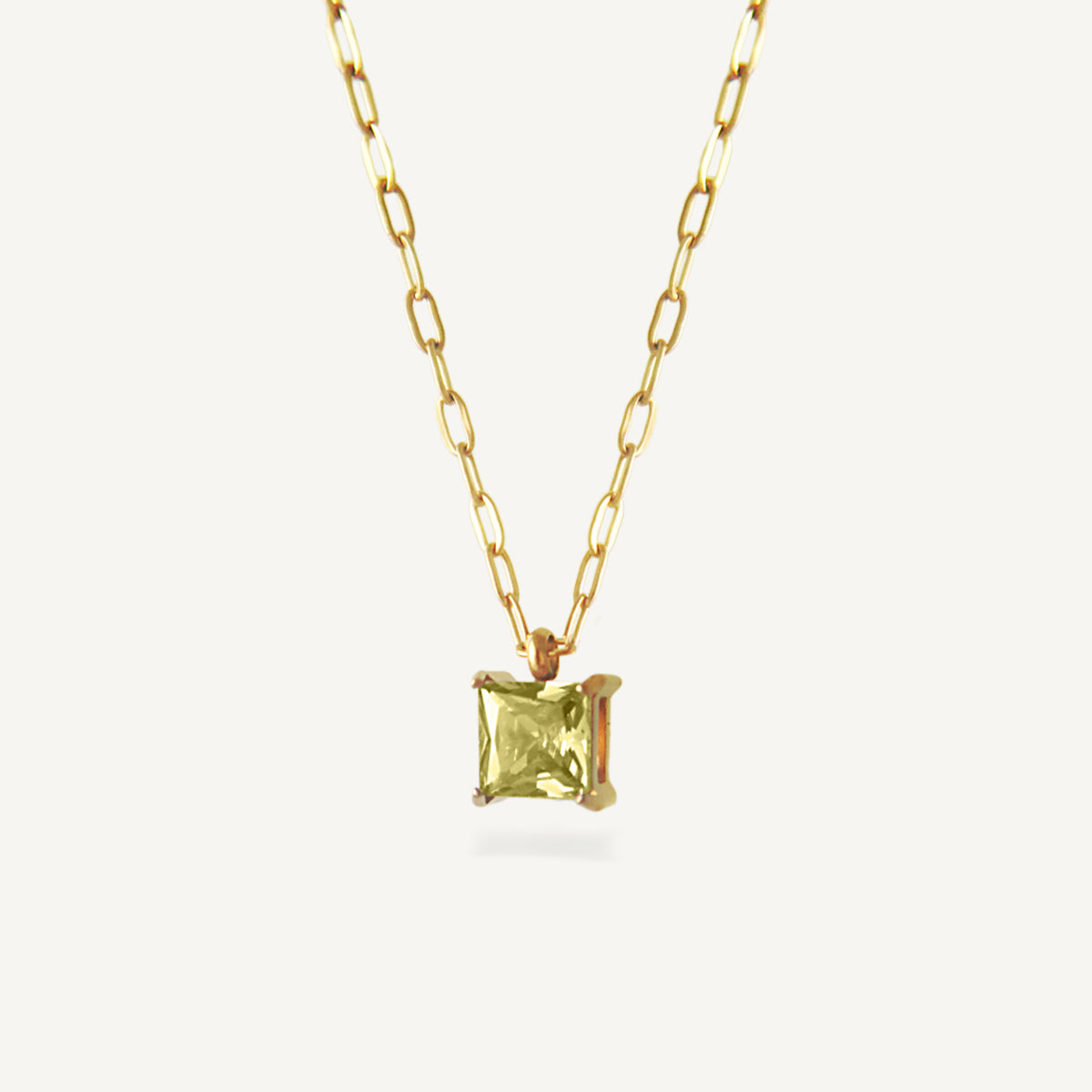 The Princess Cut Birthstone Filly Necklace