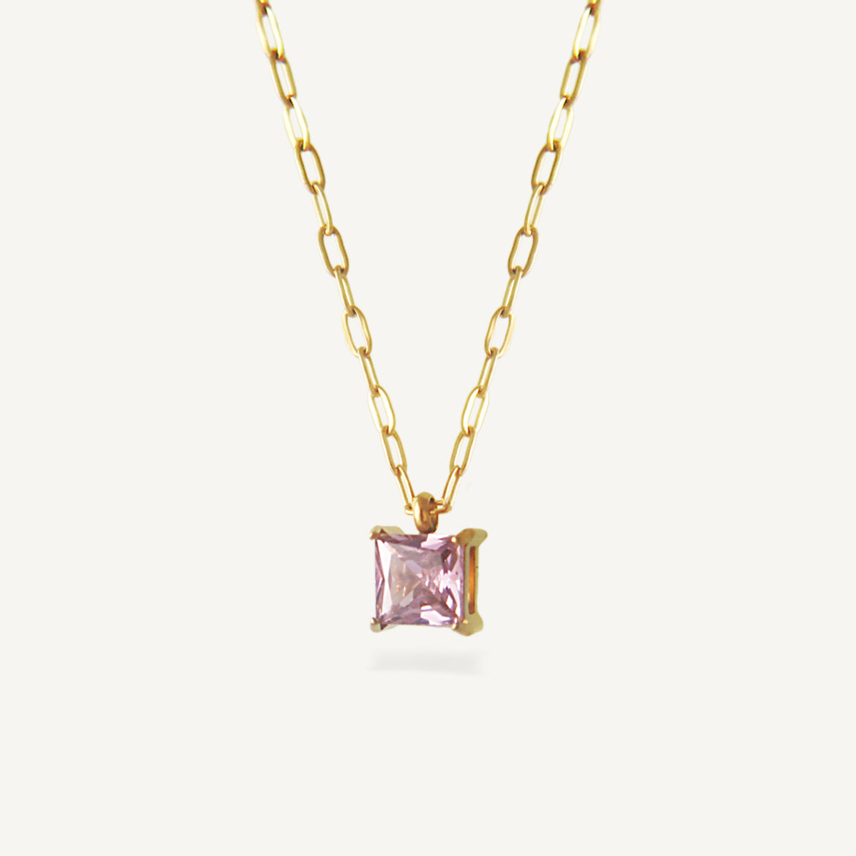 The Princess Cut Birthstone Filly Necklace