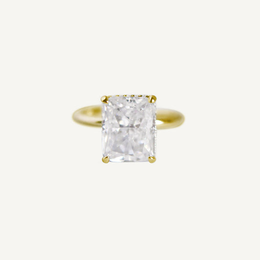 The Willow Hidden Halo Radiant Moissanite Ring