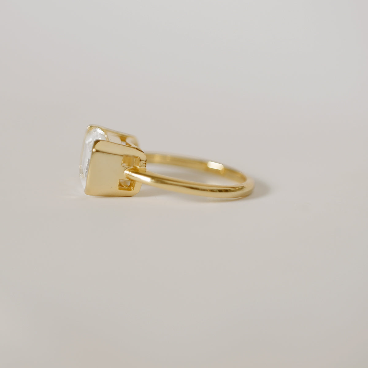 Rare Rectangular Cut Radiant Diamond Ring