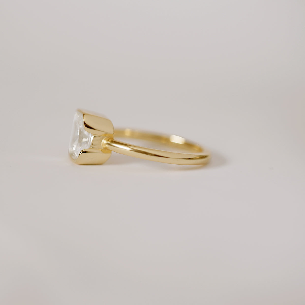 Rare Square Cut Radiant Diamond Ring