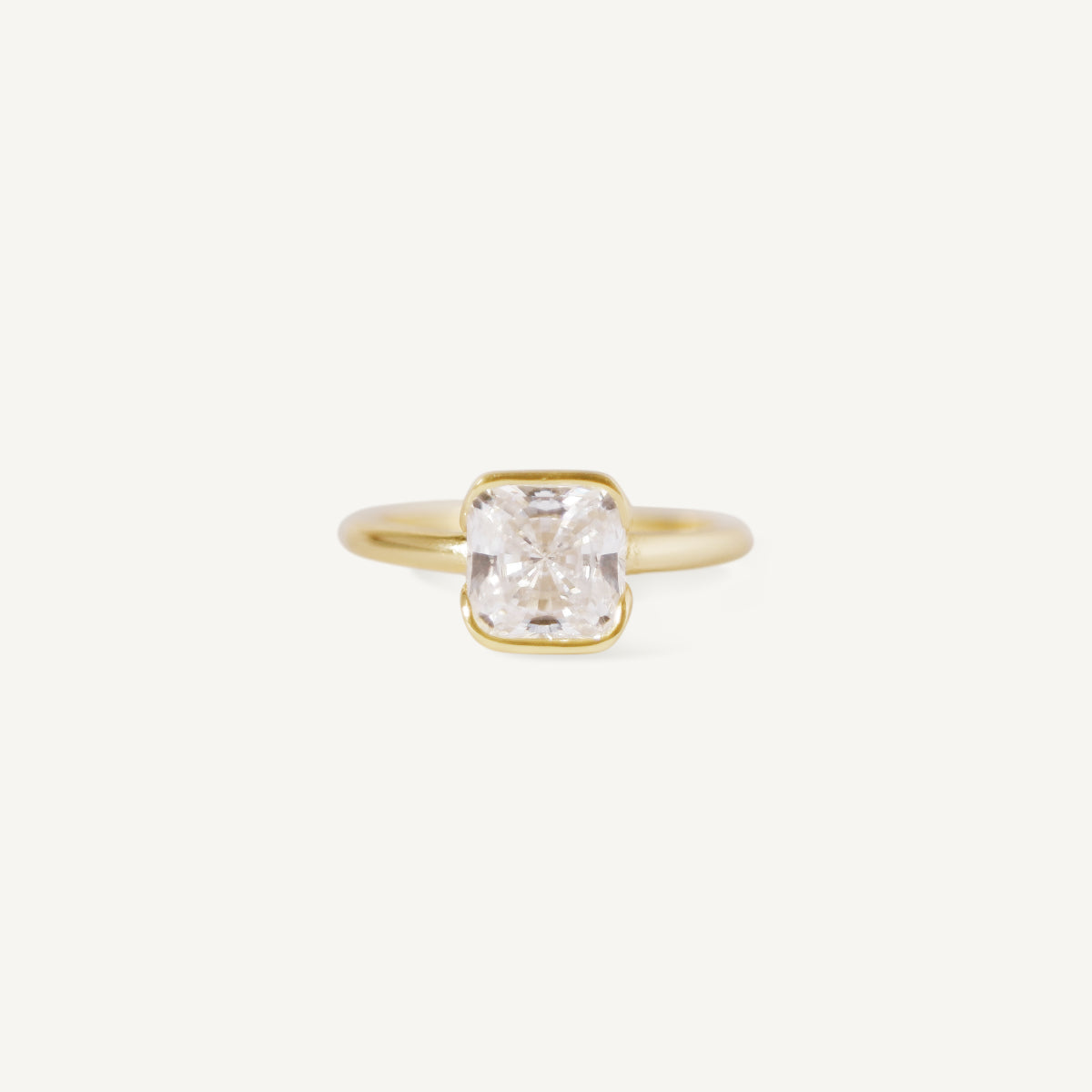 Rare Square Cut Radiant Diamond Ring