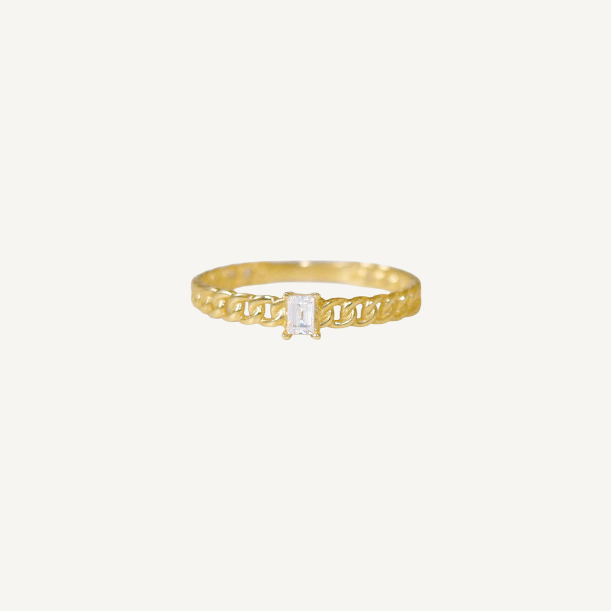 The Rebel Baguette Ring in Solid Gold