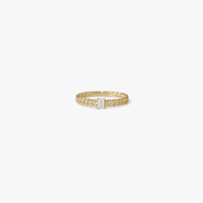 The Rebel Baguette Ring in Solid Gold
