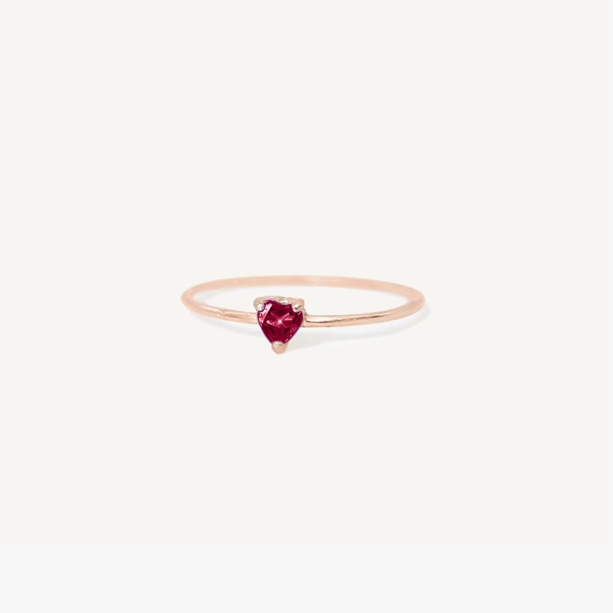 The Full Heart Ring with Birthstone/Signity Stone in Solid Gold