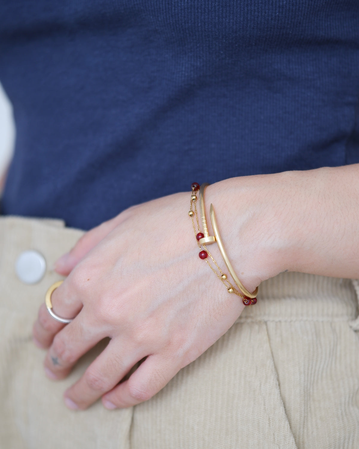 The Gold and Garnet Ball Bracelet