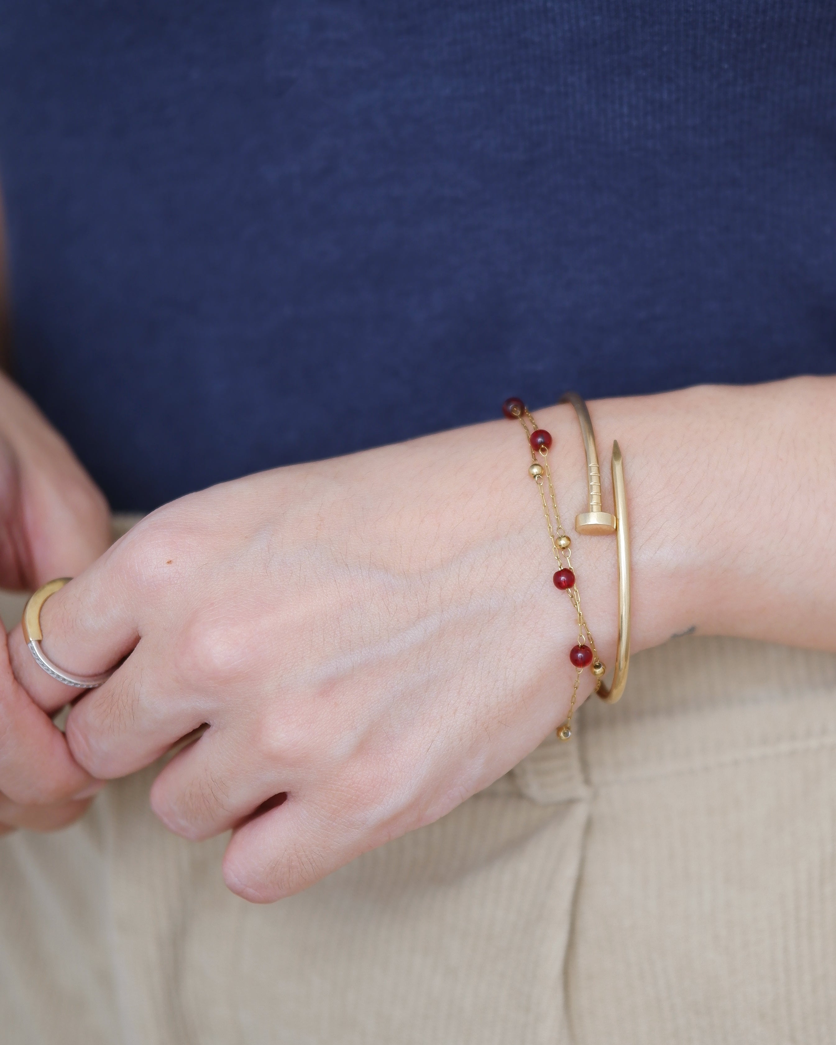 The Gold and Garnet Ball Bracelet