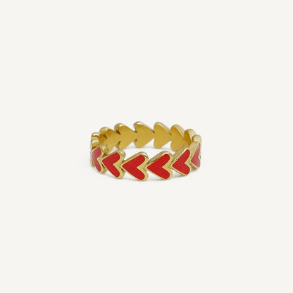 The Red Heart Pattern Ring