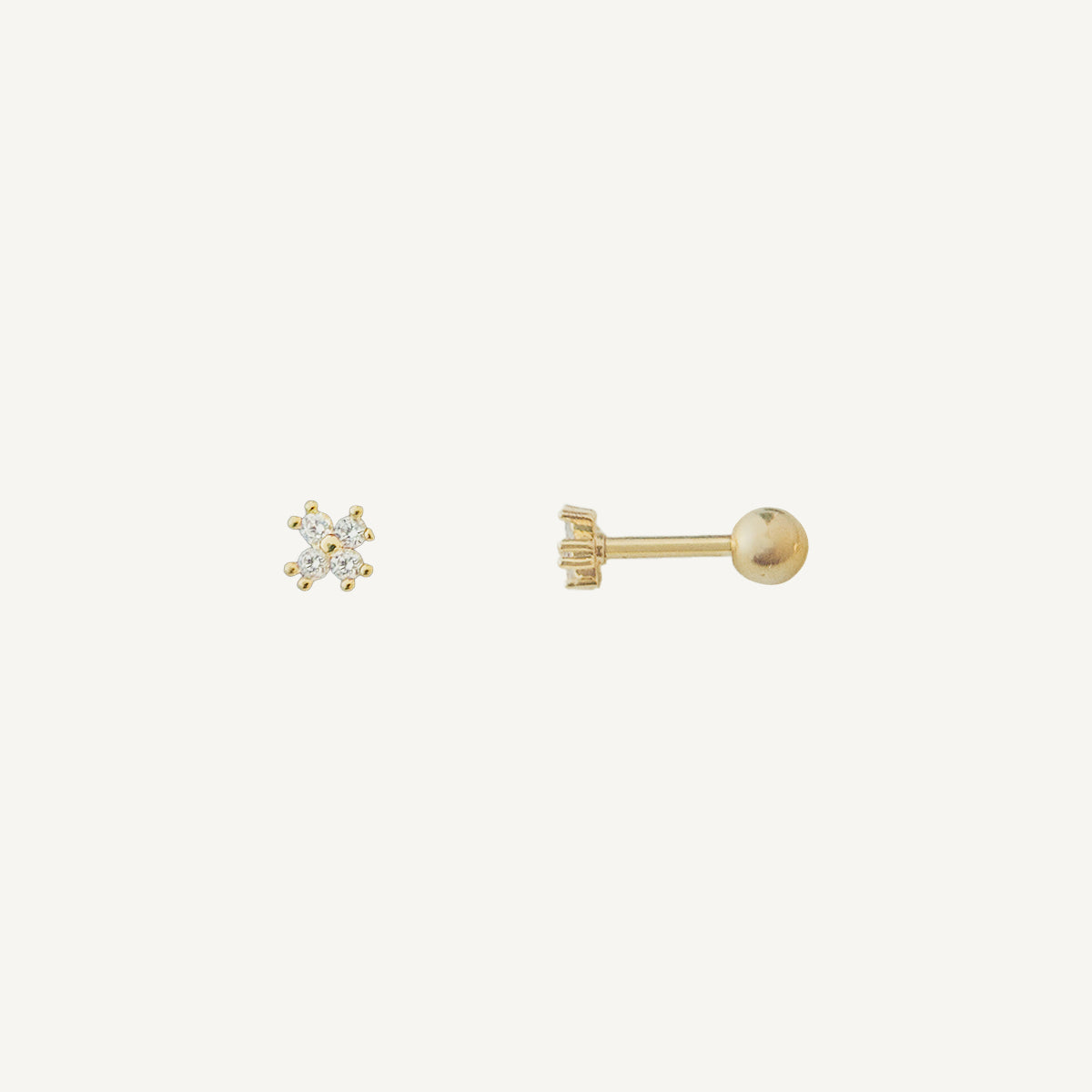The Lucky Pave Clover Screw Back Studs