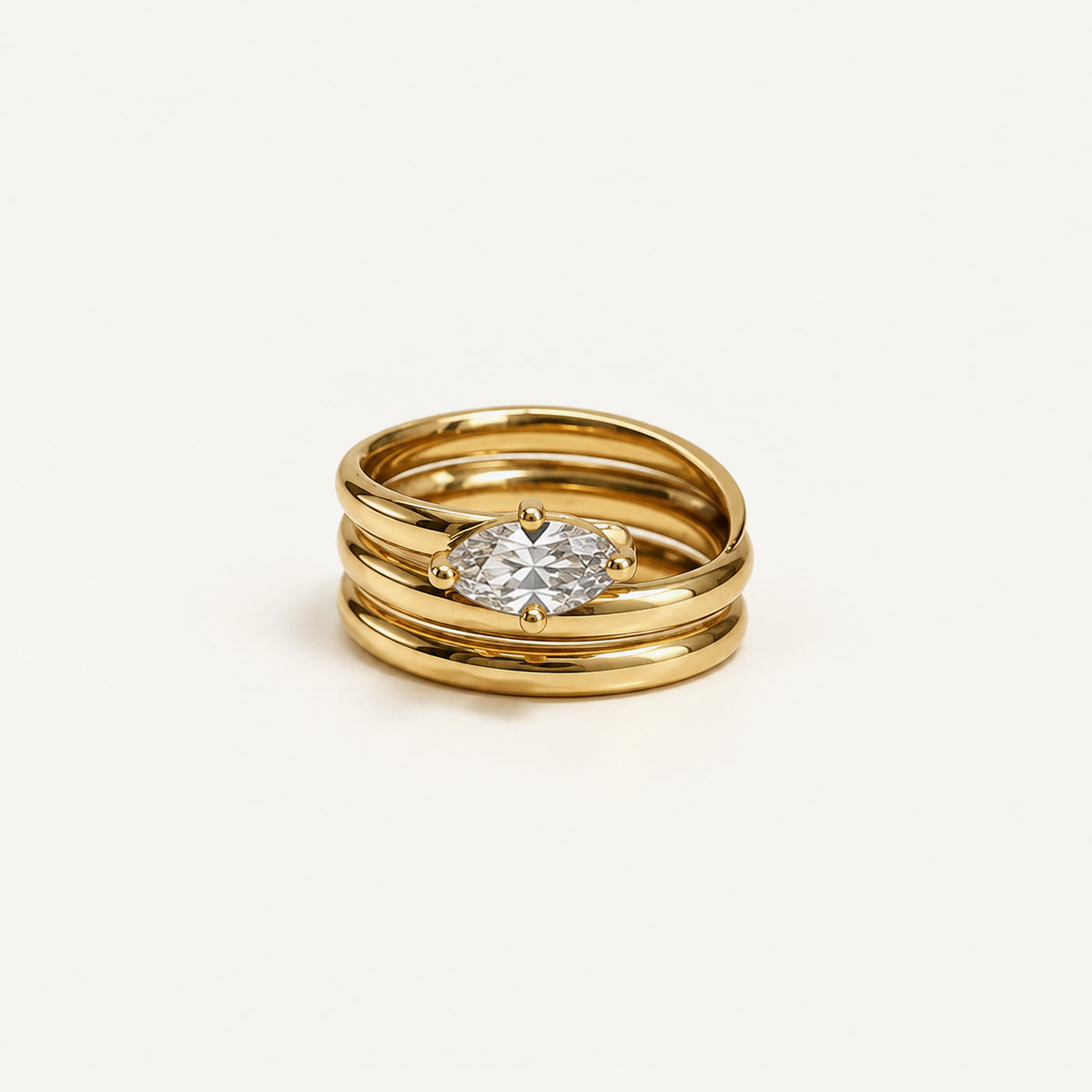 Serpentine Stack Marquise Ring