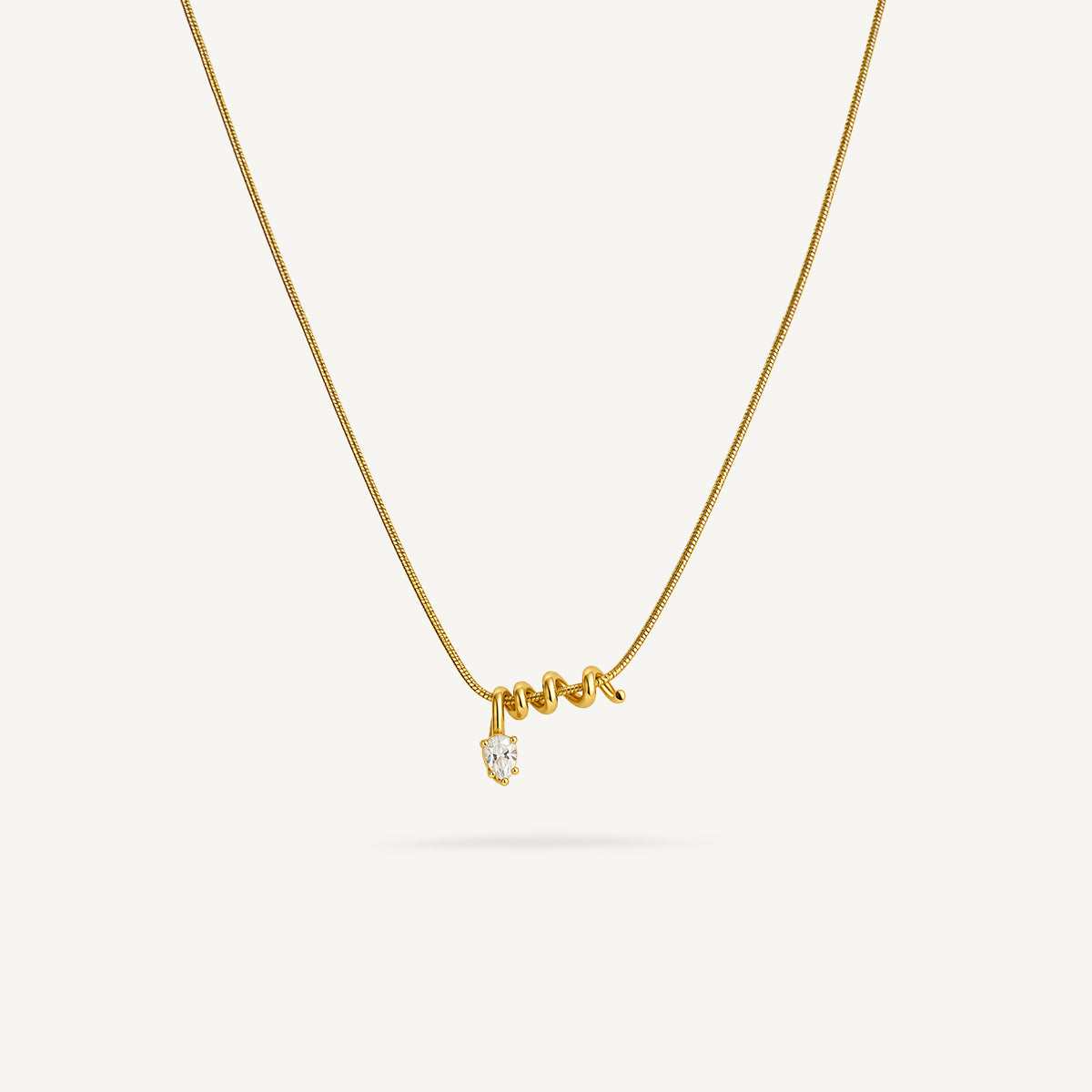 Serpentine Pear Slinky Necklace