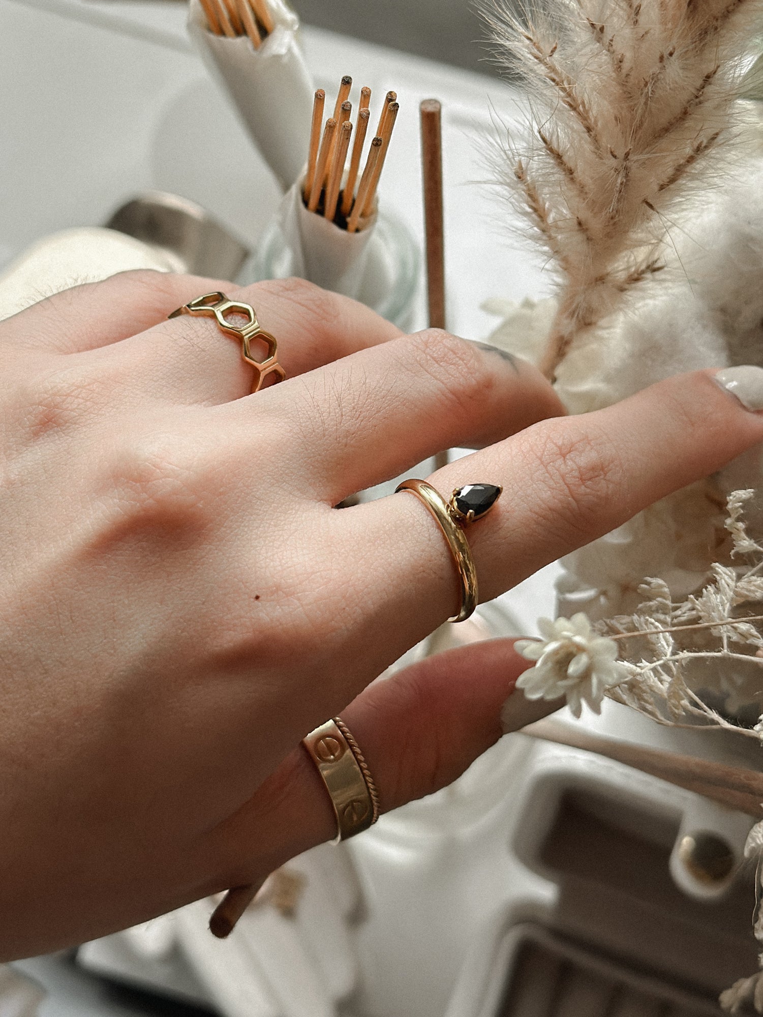 The Floating Black Onyx Ring