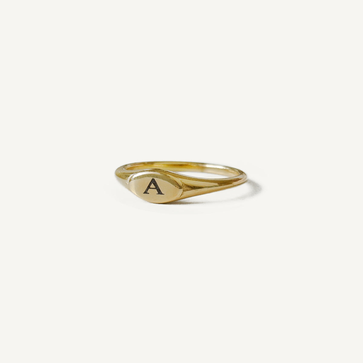 The Engraved Minimal Oval Signet Ring