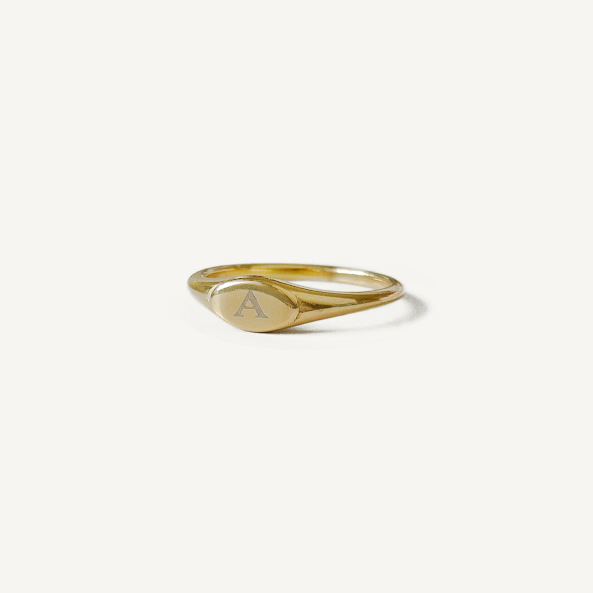 The Engraved Minimal Oval Signet Ring