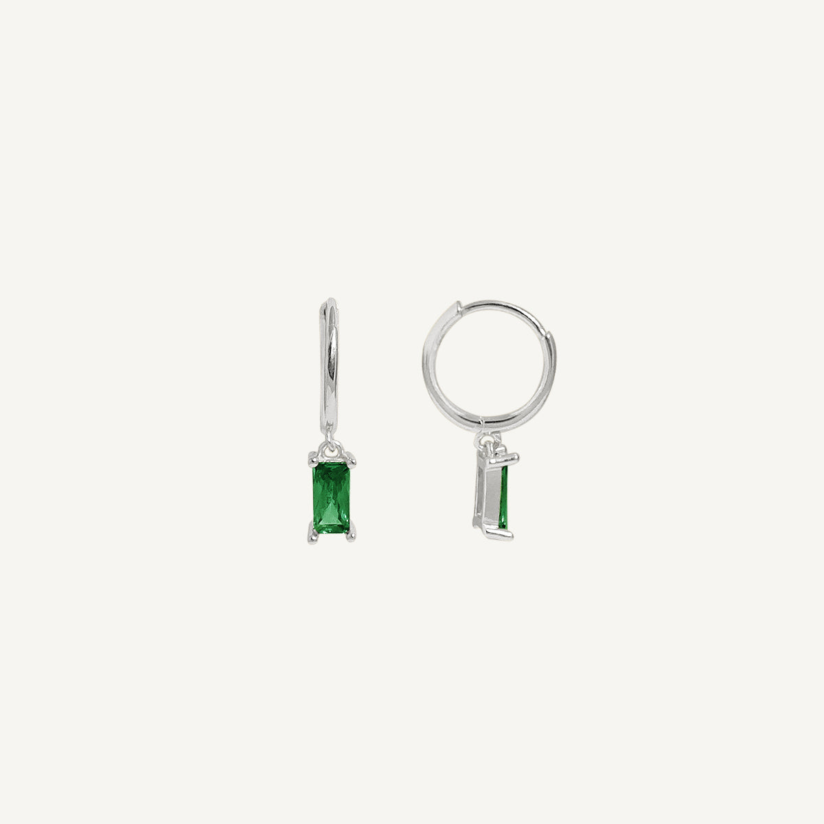 The Baguette Birthstone Hoops