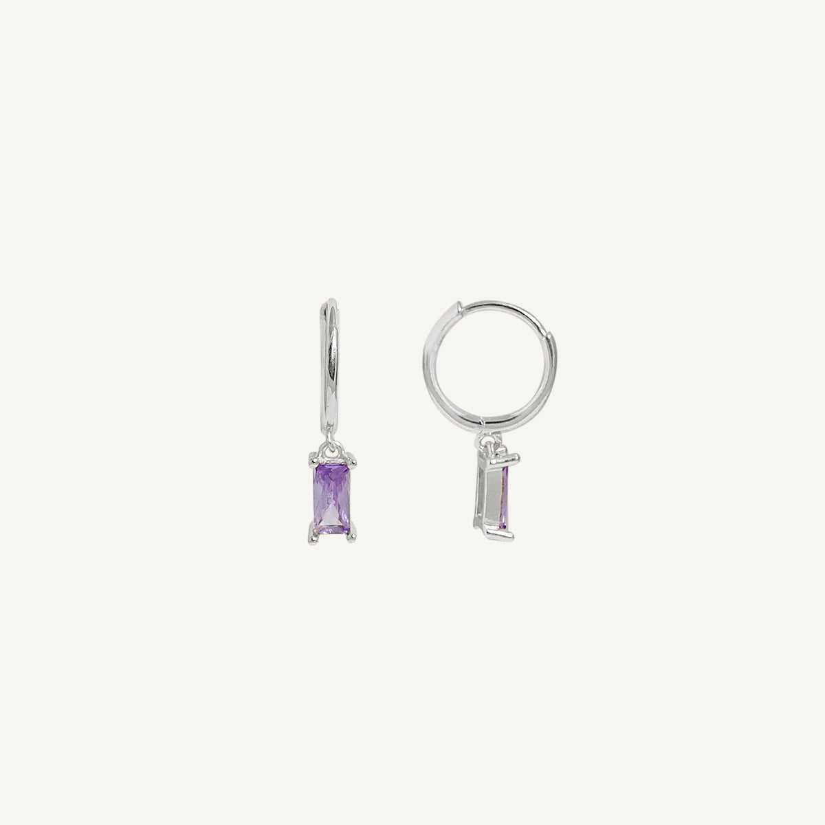 The Baguette Birthstone Hoops