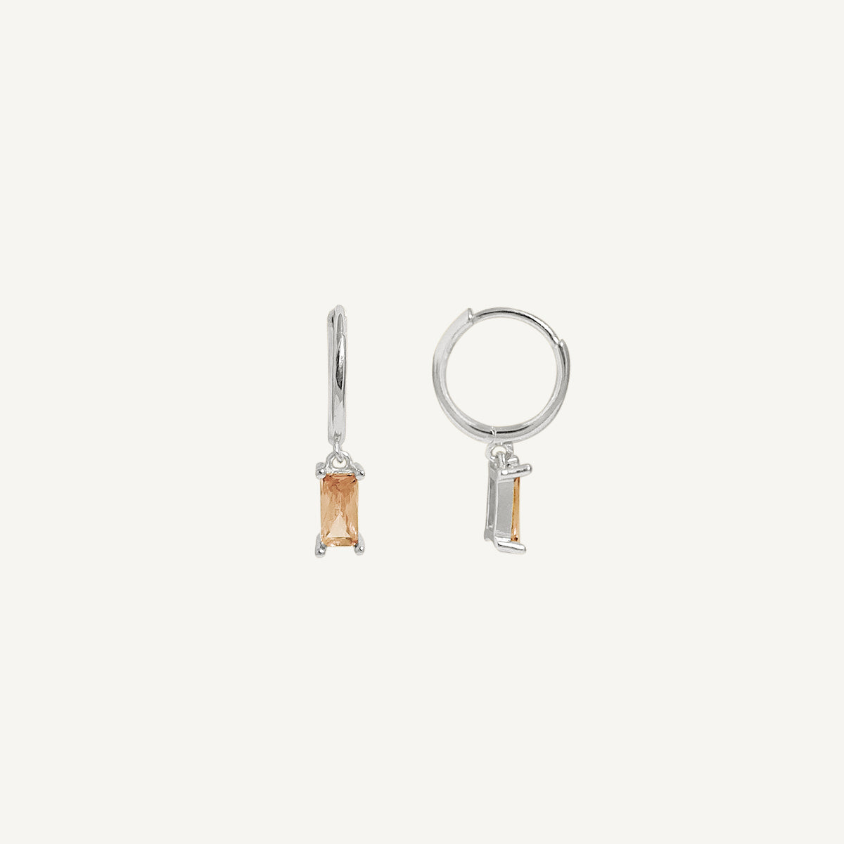 The Baguette Birthstone Hoops