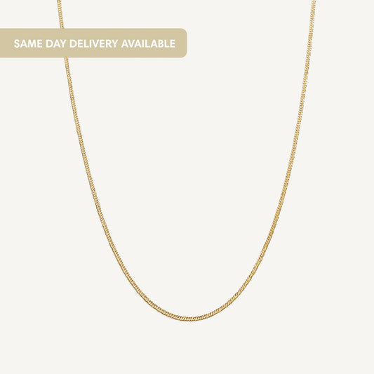 The Skinny Cuban Necklace in Solid Gold