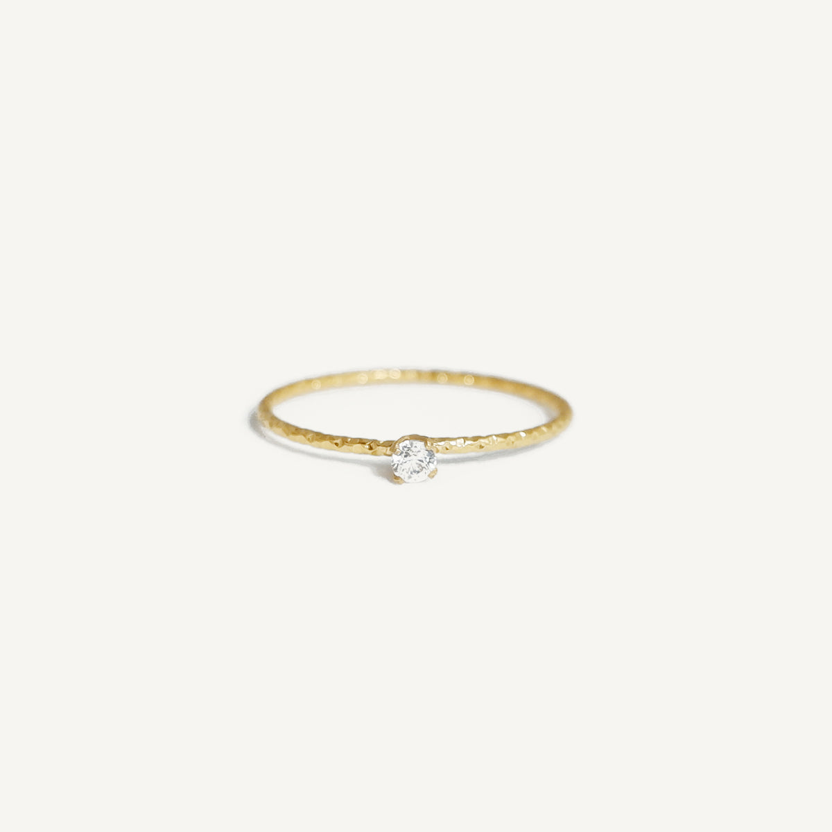 The Ultra Skinny Textured Solitaire Ring